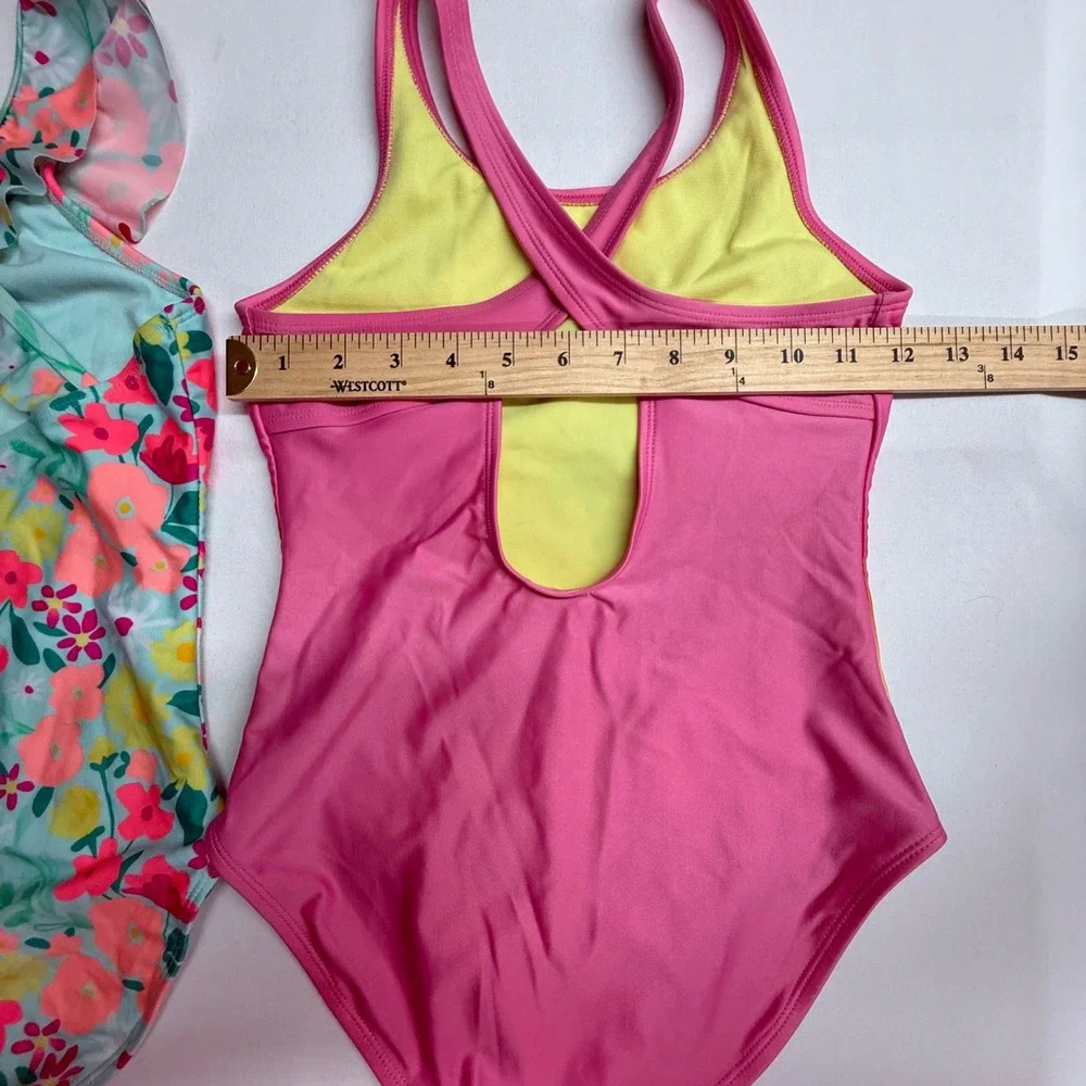 Girls Swimsuit Bundle Lot 2‎ Size Large 10/12 Cat & Jack Art Class One Piece